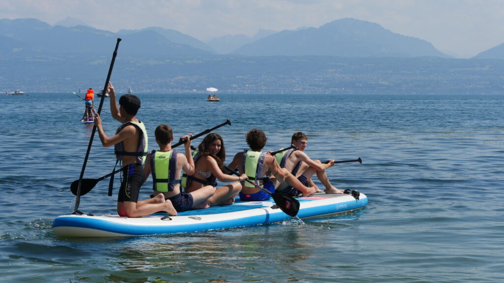 Water sports, wakeboarding, and sailing on Lake Geneva, Lausanne summer camp activities